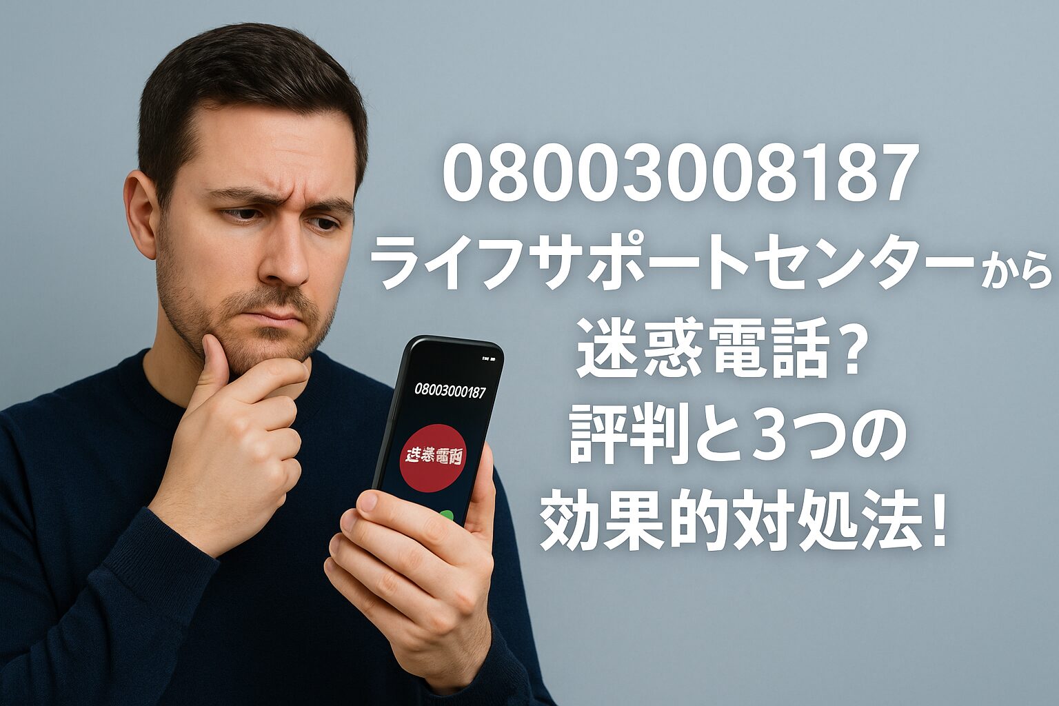 08003008187 ライフサポートセンターからの迷惑電話?評判と3つの効果的対処法!